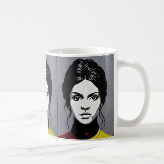 Reife Frau, in doppelter Farbe Kaffeetasse (Rechts)