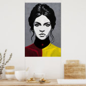 Reife Frau, in doppelter Farbe Poster (Küche)