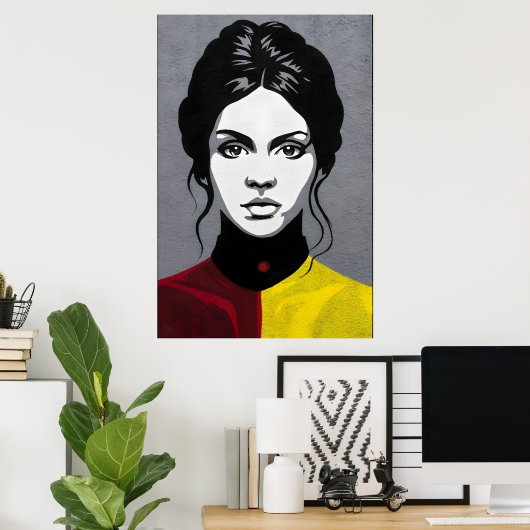 Reife Frau, in doppelter Farbe Poster (Heimbüro)