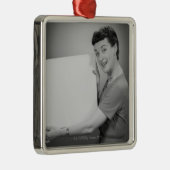 Reife Frau Silbernes Ornament (Rechts)