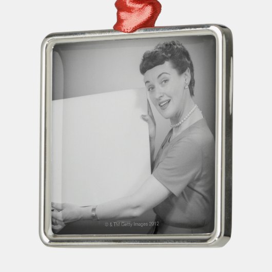 Reife Frau Silbernes Ornament (Links)