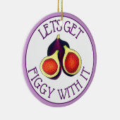 Reife Frische geschnittene Lila Figuren Feigenbaum Keramik Ornament (Rechts)