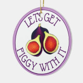 Reife Frische geschnittene Lila Figuren Feigenbaum Keramik Ornament (Links)