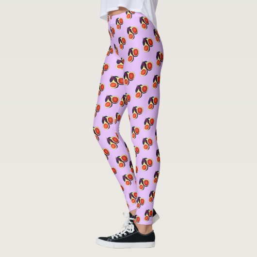 Reife Frische geschnittene Lila Figuren Feigenbaum Leggings (Links)