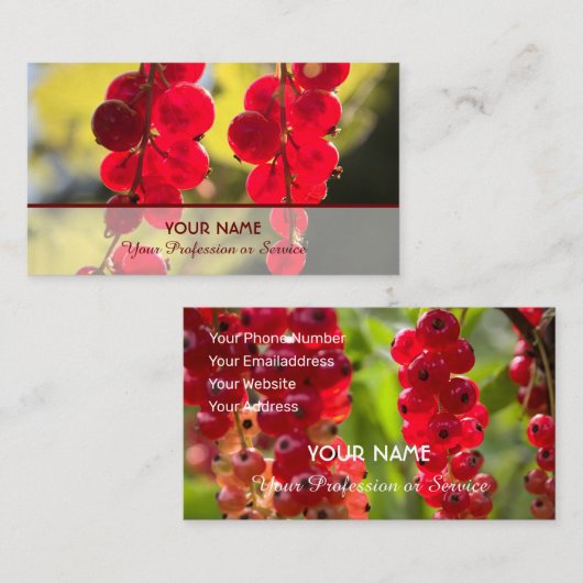 Reife, fruchtige Johannisbeere für Bauern Visitenkarte (Vorne/Hinten)
