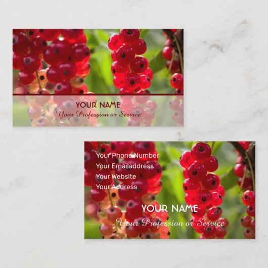 Reife, fruchtige Johannisbeere für Bauern Visitenkarte (Vorne/Hinten)