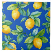Reife Gelbe Zitronen und Blätter auf Royal Fliese (Vorderseite)