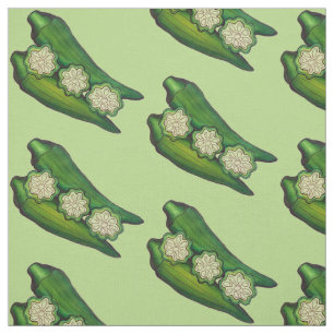 Reife grüne Okra Pods Veggie Gemüse Gumbo Stoff