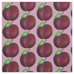 Reife Juicy Summer Lila Plum Frucht Print Stoff
