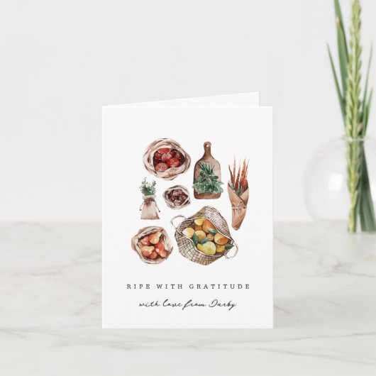 "Reife mit Dankbarkeit" Bauer Dankeskarte (Vorderseite)