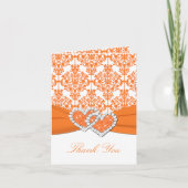Reife Orange Damask Danke Note Card (Vorderseite)