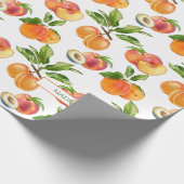 Reife Pfirsiche, Aprikosen und Pflaumen Fruchtmust Geschenkpapier (Ecke)