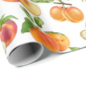 Reife Pfirsiche, Aprikosen und Pflaumen Fruchtmust Geschenkpapier (Rolleneckpunkt)