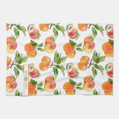 Reife Pfirsiche, Aprikosen und Pflaumen Fruchtmust Geschirrtuch (Horizontal)