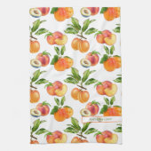 Reife Pfirsiche, Aprikosen und Pflaumen Fruchtmust Geschirrtuch (Vertikal)