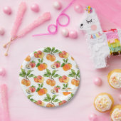 Reife Pfirsiche, Aprikosen und Pflaumen Fruchtmust Pappteller (Party)