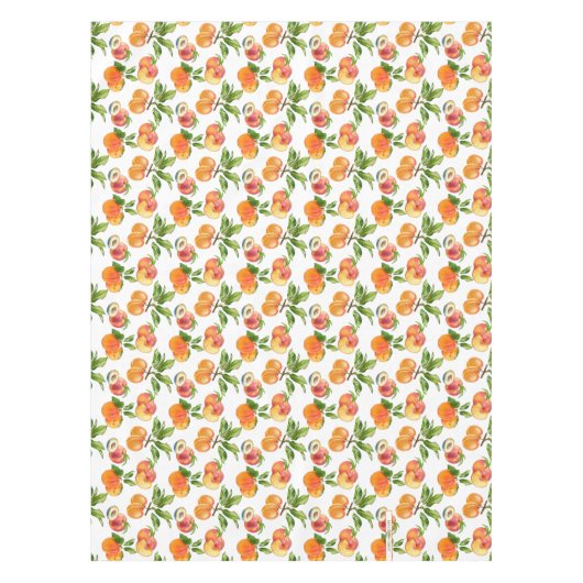 Reife Pfirsiche, Aprikosen und Pflaumen Fruchtmust Tischdecke (Vorderseite)