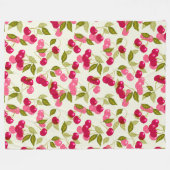 Reife rote Kirsche. Fleecedecke (Vorderseite (Horizontal))