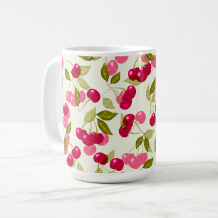 Reife rote Kirsche . Kaffeetasse