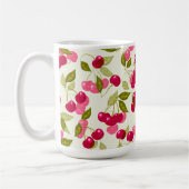 Reife rote Kirsche. Kaffeetasse (Links)
