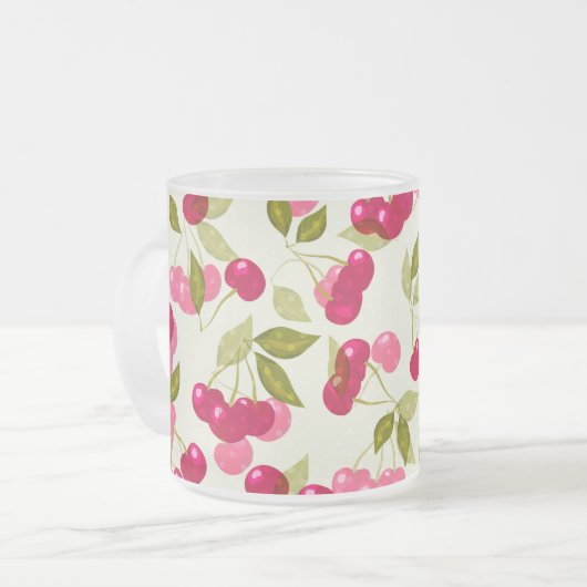 Reife rote Kirsche. Mattglastasse (Vorderseite Links)