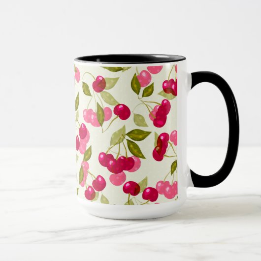 Reife rote Kirsche. Tasse (Rechts)