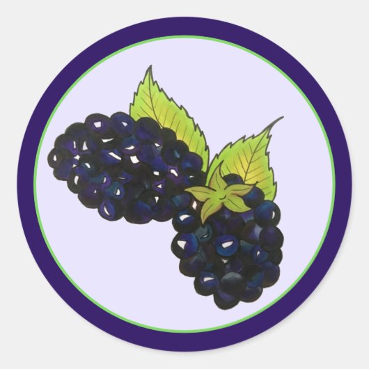 Reife Sommer BlackBerry BlackBerry Berry Berries Runder Aufkleber (Vorderseite)