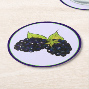 Reife Sommer BlackBerry BlackBerry Berry Berries Runder Pappuntersetzer