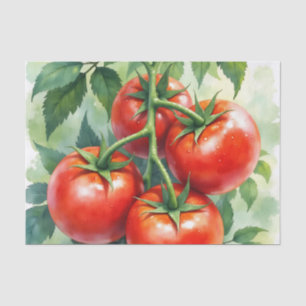 Reife Tomatenpflanze Aquarell Frisch Seidenpapier