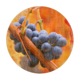 Reife Traube im Weinberg Schneidebrett