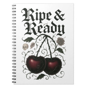 Reife und fertige Kirschen Gothic Grafik Notizblock