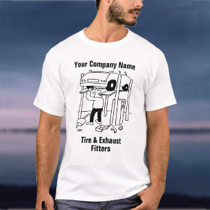 Reifen- & Auspuffmonteure Cartoon T-Shirt