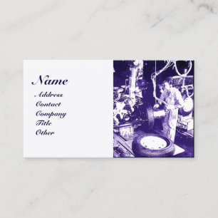 REIFEN , AUTOMOBIL, Kfz-Reparaturgarage, Monogramm Visitenkarte