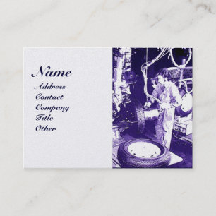 REIFEN , AUTOMOBIL, Kfz-Reparaturgarage, Monogramm Visitenkarte