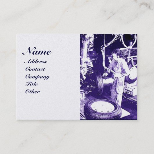 REIFEN , AUTOMOBIL, Kfz-Reparaturgarage, Monogramm Visitenkarte (Vorderseite)