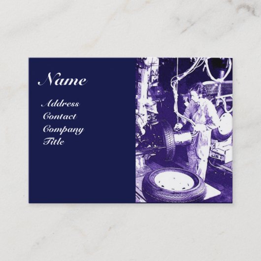 REIFEN, AUTOMOTIV, Kfz-Reparaturgarage, Monogramm  Visitenkarte (Vorderseite)