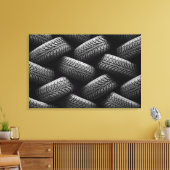 Reifen für schwarze Kraftfahrzeuge 2 Leinwanddruck (Insitu (Wohnzimmer))