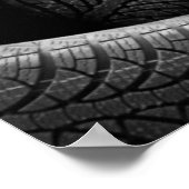 Reifen für schwarze Kraftfahrzeuge Poster (Ecke)