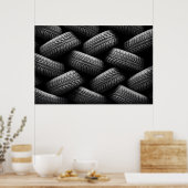 Reifen für schwarze Kraftfahrzeuge Poster (Küche)