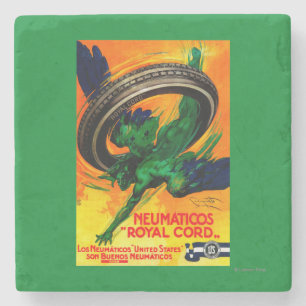 Reifen Royal Cord Vintage Poster Europa Steinuntersetzer