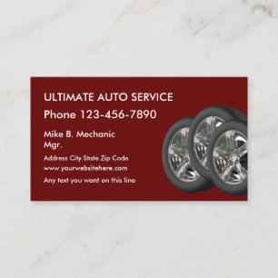 Reifen Theme Automotive Business Cards Visitenkarte