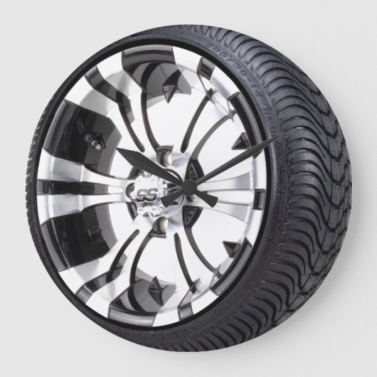 Reifen und Felge Große Wanduhr (Vorderseite)