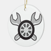 Reifen und Wrenches Keramik Ornament (Links)