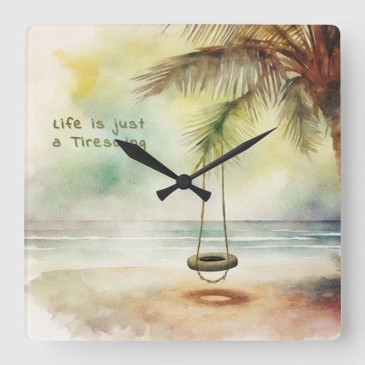 Reifenausschlag - quadratische wanduhr (Vorderseite)