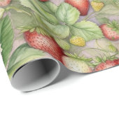 Reifenfeld, rote Erdbeeren. Geschenkpapier (Rolleneckpunkt)