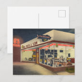 Reifenhandlung für Oldtimer Postkarte (Vorne/Hinten)