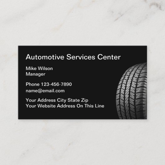 Reifenprofil für Automobildienste Visitenkarte (Vorderseite)
