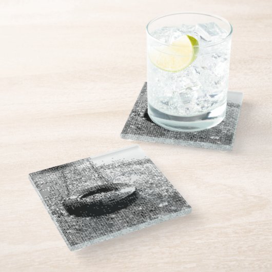 Reifenschwung Glasuntersetzer (Schrägansicht)