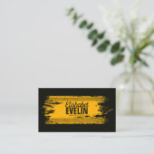 Reifenspuren auf gelber Grunge-Textur Visitenkarte (Stehend Vorderseite)