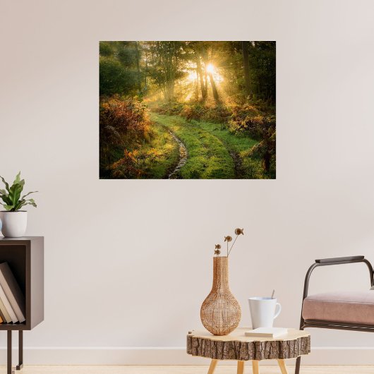 Reifenspuren in der Wald Poster Artwork Mural